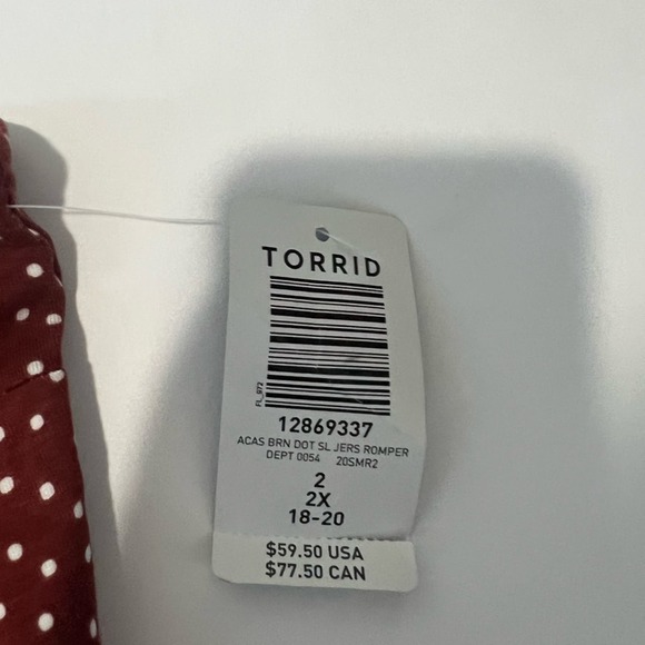 Torrid Burgundy Polka Dot Romper - Picture 3 of 4